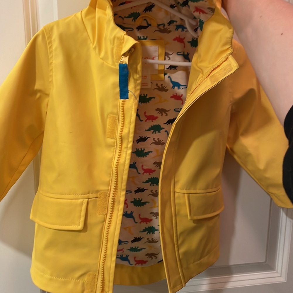 CAT & JACK Yellow Rain Jacket 12mo Dinosaurs - Picture 5 of 5
